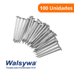 Prego Niquelado Temperado 19X36 (3,9 X 82mm) Pacote Com 100 Unidades - Walsywa