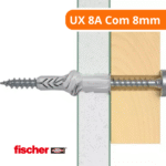 Bucha UX8A Com Aba 8mm (Unidade) - Fischer - Imagem 2