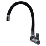 Torneira de Parede Cozinha Bica Móvel Preta 1175 C80 1/4 Volta – Nova Orion