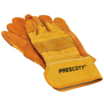 Luva De Segurança Couro Raspa Dourado Com Punho Longo Reforçado - Prescott