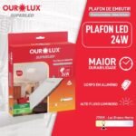 Plafon Led Embutir 24W BIV 2700K Quadrado Morna Ourolux 03205A - Imagem 3