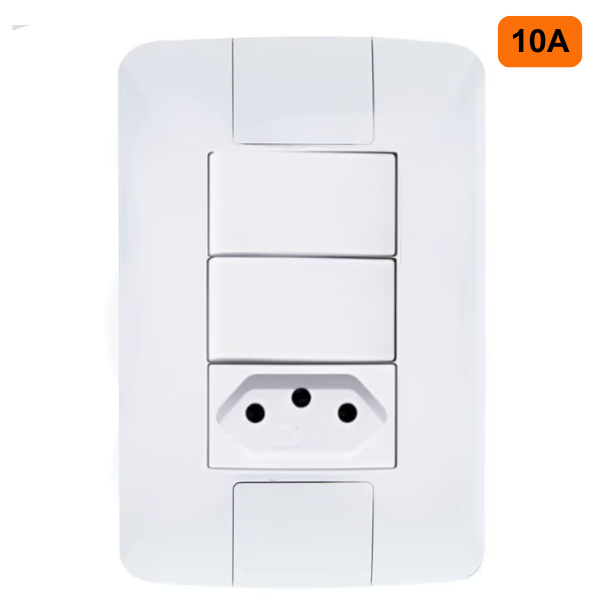 15293012257-interruptor-2-tec-simples-tomada-10a-4x2-jangada-jundiai.png Interruptor 2 TEC Simples +Tomada 10A 4X2 Jangada Romazi - Imagem 2