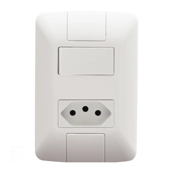 15293320247-interruptor-1-tec-simples-tomada-4x2-jangada-jundiai.png Interruptor 1 TEC simples + Tomada 20A 4X Jangada Romazi - Imagem 1