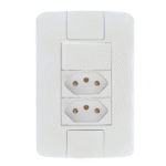 Interruptor 1 TEC simples + 2 Tomadas 10A 4X2 Jangada Romazi