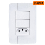 Interruptor 2 TEC (Paralelo) +Tomada 10A 4X2 Jangada Romazi - Imagem 2