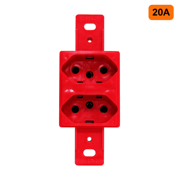 15294475372-2-tomada-20a-simples-vermelha-dunas-campinas.png 2 Tomada 20A Simples Vermelha - Dunas Romazi - Imagem 2