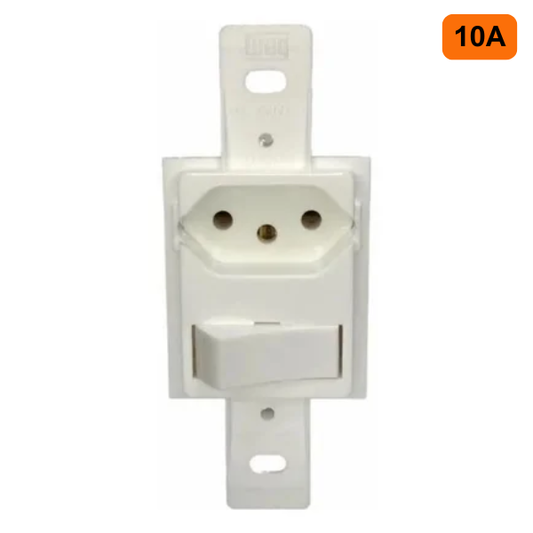 15294929389-interruptor-1-tecla-simples-tomada-10a-branca-condulete-dunas-campinas.png Interruptor 1 Tecla simples +Tomada 10A Branca Condulete - Dunas Romazi - Imagem 2