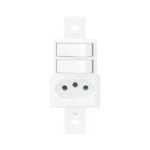 Interruptor 2 Teclas simples +Tomada 10A SPL Branca - Dunas Romazi
