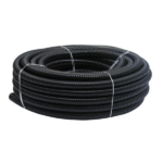 Mangueira preta em espiral, flexível.