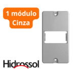 Espelho Modular Para Eletroduto PVC 1 Módulo Resina Cinza - Hidrossol - Imagem 2