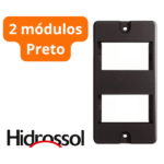Espelho Modular Para Eletroduto PVC 2 Módulos Preto - Hidrossol - Imagem 2