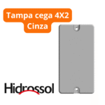Espelho Tampa Cega 4X2 Para Eletroduto PVC Resina Cinza - Hidrossol - Imagem 2