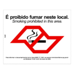 Placa de proibição de fumar.