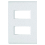 Placa branca para interruptores duplos.