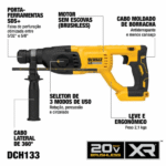Martelete Perfurador Rompedor SDS Plus Max Brushless 2.6 Joules 20V sem Bateria - DEWALT - Imagem 2
