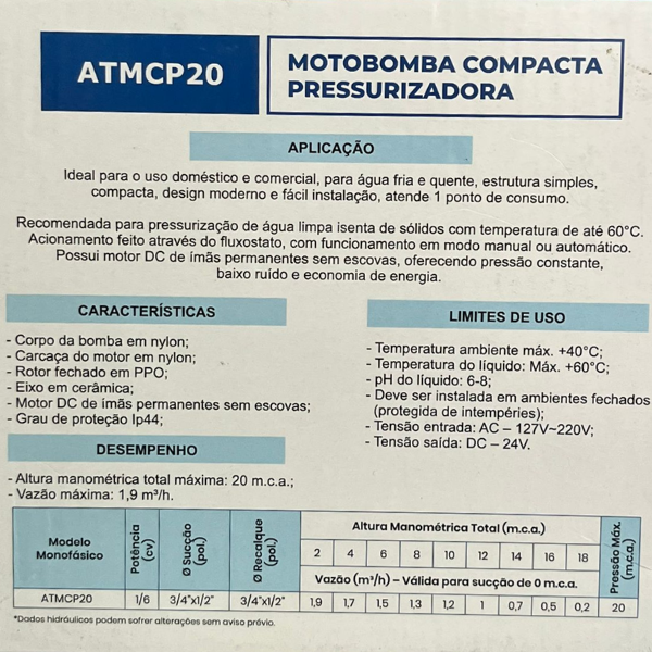 15387048925-bomba-compacta-pressurizadora-atmcp20-016cv-bivolt-110-220v-altri-em-jundiai-itupeva-cabreuva.png Bomba Compacta Pressurizadora 0.16cv Bivolt 127/220V DC 24V- Altri - Imagem 3