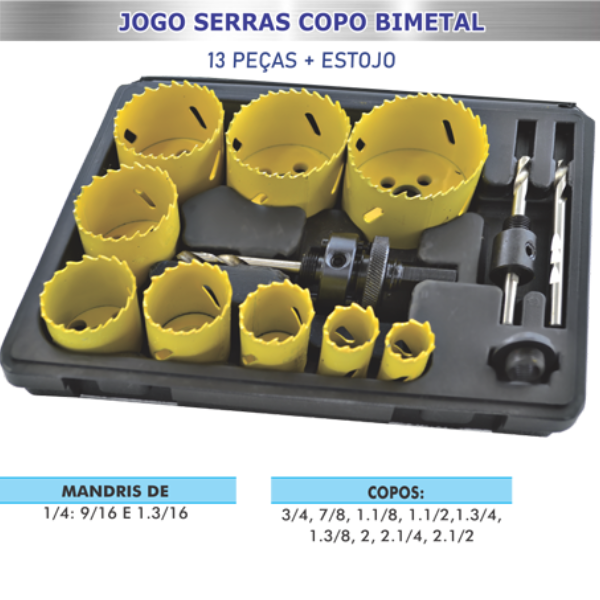 15212768026-15174853986-serra20bimetalica201820dentes2038-4.png Jogo Serra Copo E Mandril Bimetal Com 13 Peças - Lotus - Imagem 2