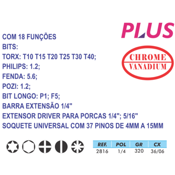 15213033125-15174647006-serra20bimetalica201820dentes2019-3.png Jogo Chaves Bits Soquete Multiuso 1/4