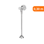 Válvula Para Mictório Cromada Com Canopla e Flexível 30cm - Blukit - Imagem 3