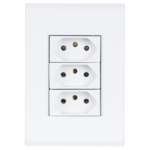 Conjunto Completo 4x2 Tramontina Liz - 3 Tomadas 2P+T - Branco - Tramontina