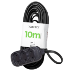 Extensão Connect 10A 3 Tomadas 2P 10M Preto Bipolar - Fiolux