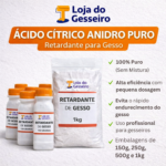 Retardante para Gesso Aditivo Profissional Ácido Cítrico Anidro Puro 250g - Imagem 2