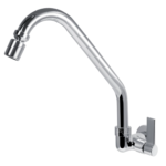 Torneira Cozinha Parede Cromada Bica Móvel Luxo 1/4 de Volta - Fauzi